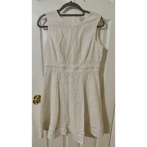 Calvin Klein Women's Sleeveless Eyelet White Dress SZ12 Retail $129